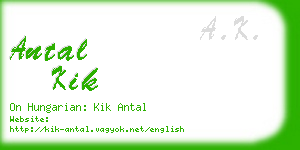 antal kik business card